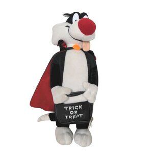 Looney Tunes Halloween Sylvester Cape Vampire Plush Stuffed Animal 2002 14"